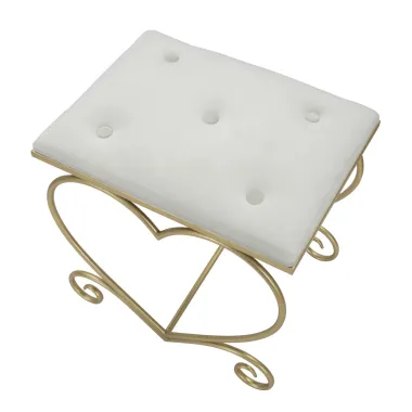 Stołek HEART Kremowy 50 37,5 51,5 cm
